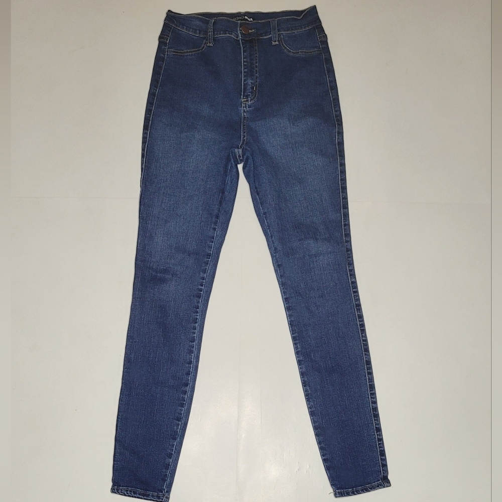 Fashion Nova Womens Sz 9 Classic High Waist Skinny Jeans Dark blue Denim 28x30